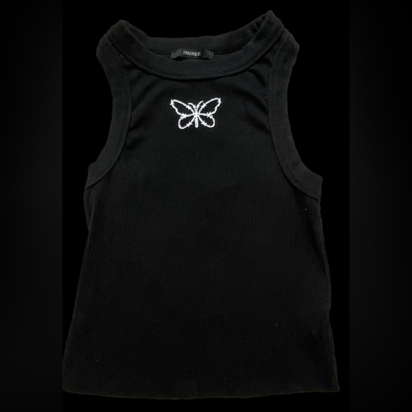 Fitted Butterfly T- shirt without shoulders sleeves (jeans sold separately) - Picture 1 of 5